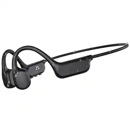 PRIMEPLUS - Swimming Headphones Underwater, IP68 Waterproof Bone Conduction Headphones with 8GB MP3 Player, Bluetooth 6.0 Open Ear - Black