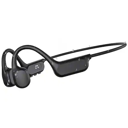 Front. PRIMEPLUS - Swimming Headphones Underwater, IP68 Waterproof Bone Conduction Headphones with 8GB MP3 Player, Bluetooth 6.0 Open Ear - Black.