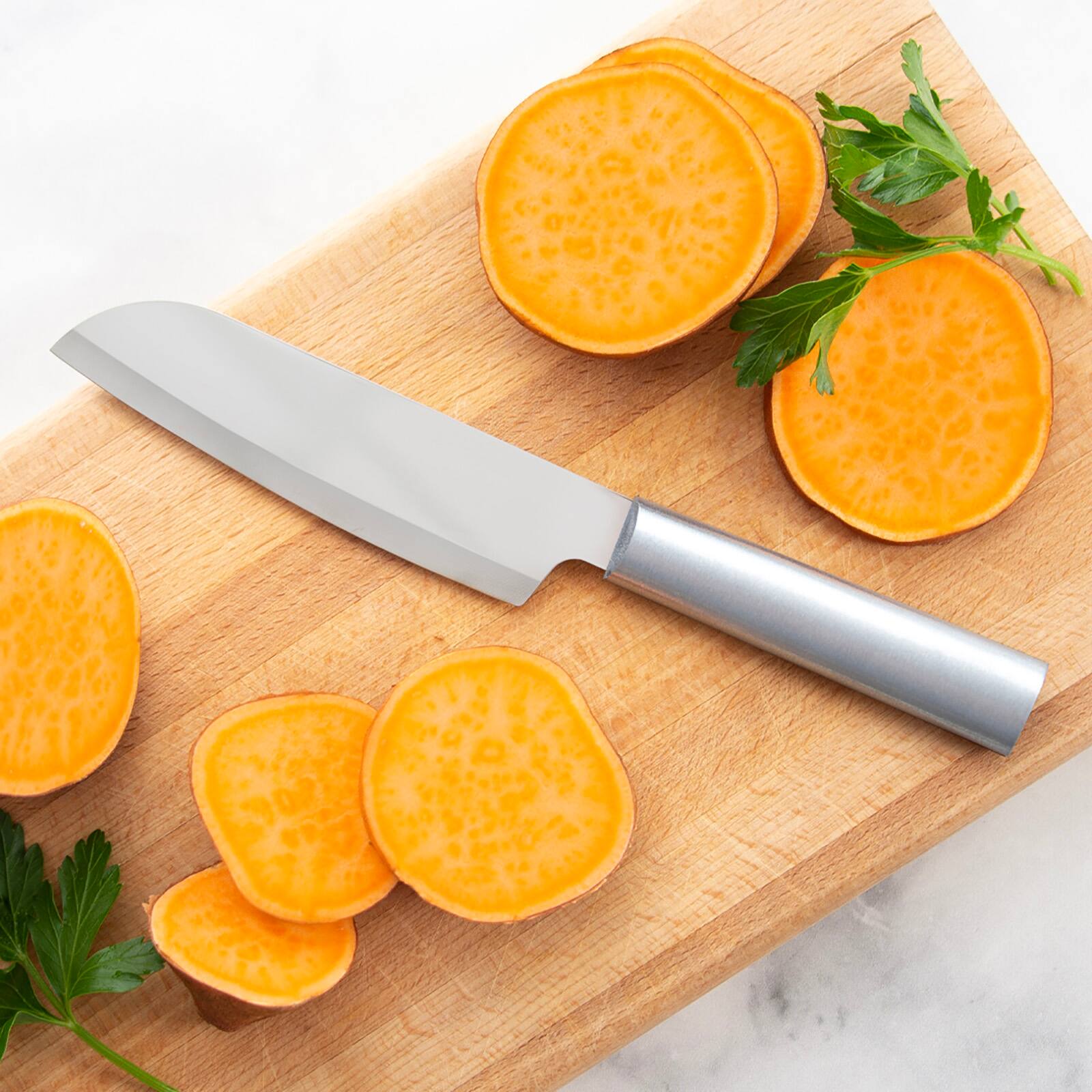 Alt View 3. Rada - Cutlery 4.75-Inch Cook's Utility Knife Stainless Steel Straight Blade, Aluminum Handle - Silver.