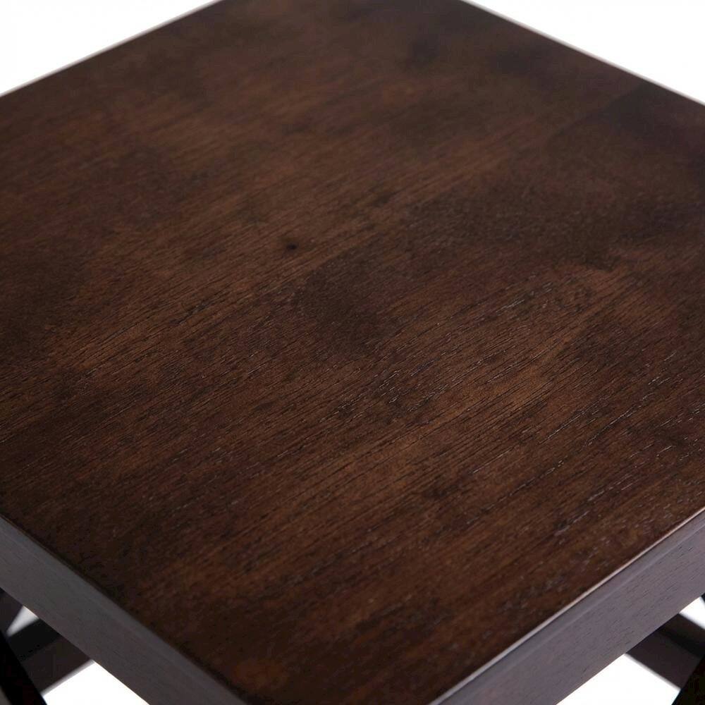 Alt View 2. FurniFact - Solid Wood 3 Piece Nesting Tables Set With Stackable Design In Cappuccino Finish - Cappuccino.