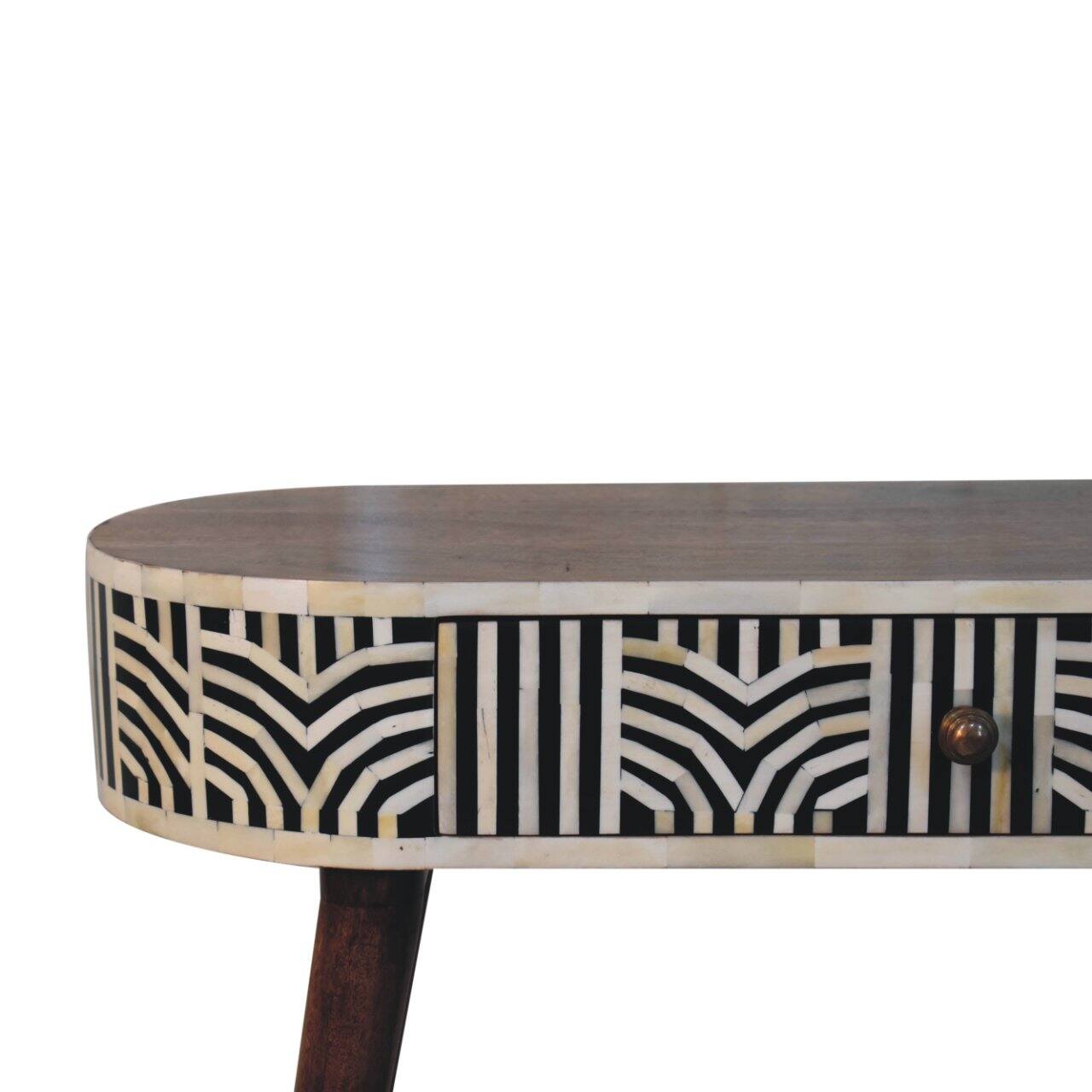 Back. Artisan Furniture - Honey Caramel Edessa Bone Inlay Console Table - Honey Caramel.