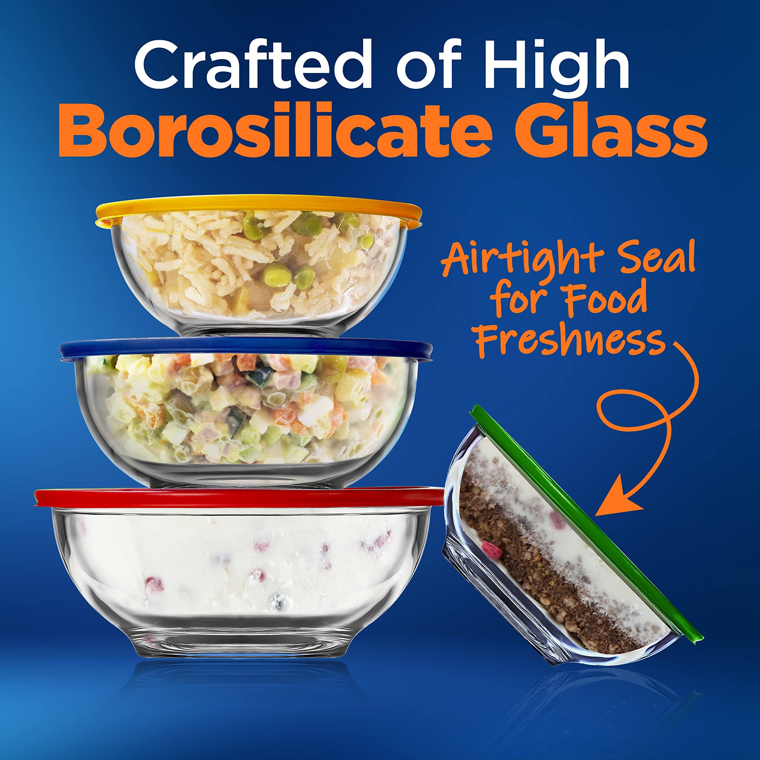 Crafted of High Borosilicate Glass  
Airtight Seal for Food Freshness