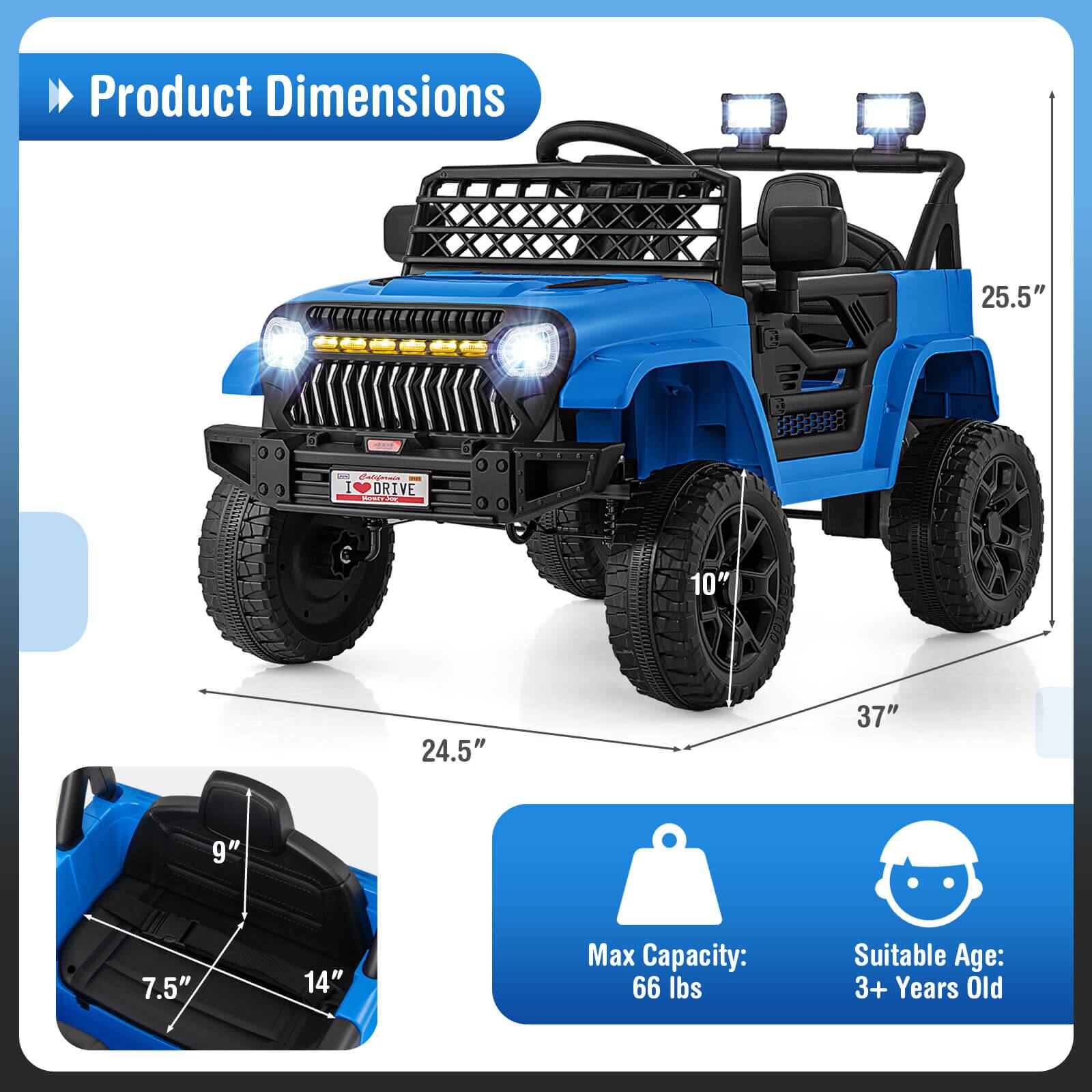 Product Dimensions  
25.5" x 24.5" x 37" x 10"  
Max Capacity: 66 lbs  
Suitable Age: 3+ Years Old