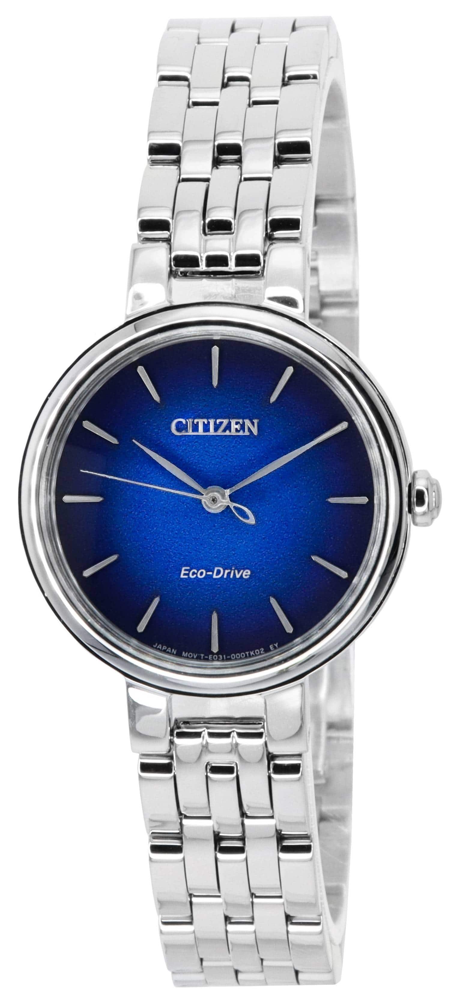 Citizen - L Eco-Drive Stainless Steel Blue Dial EM0990-81L Women's Watch - Silver, Blue