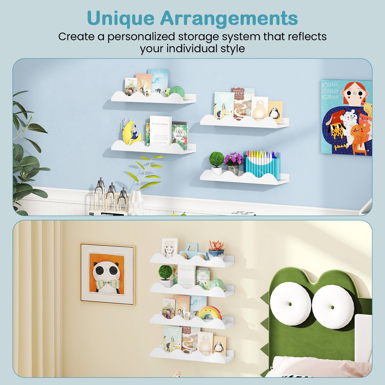 Unique Arrangements  
Create a personalized storage system that reflects your individual style