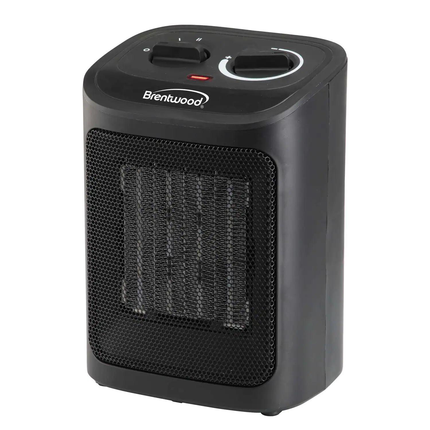 Front. Brentwood - Brentwood H-c1603bk 1,500-watt-max Portable Ceramic Space Heater And Fan, Black, H-c1603bk - black.