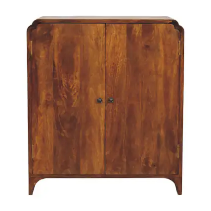 Front. Artisan Furniture - Artisan Furniture Solid Wood Newton Chestnut Cabinet, 2 Doors, Dark Brown - Dark Brown.