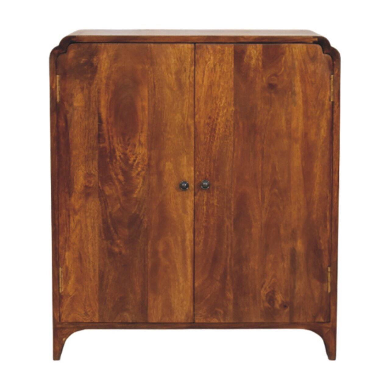 Front. Artisan Furniture - Artisan Furniture Solid Wood Newton Chestnut Cabinet, 2 Doors, Dark Brown - Dark Brown.