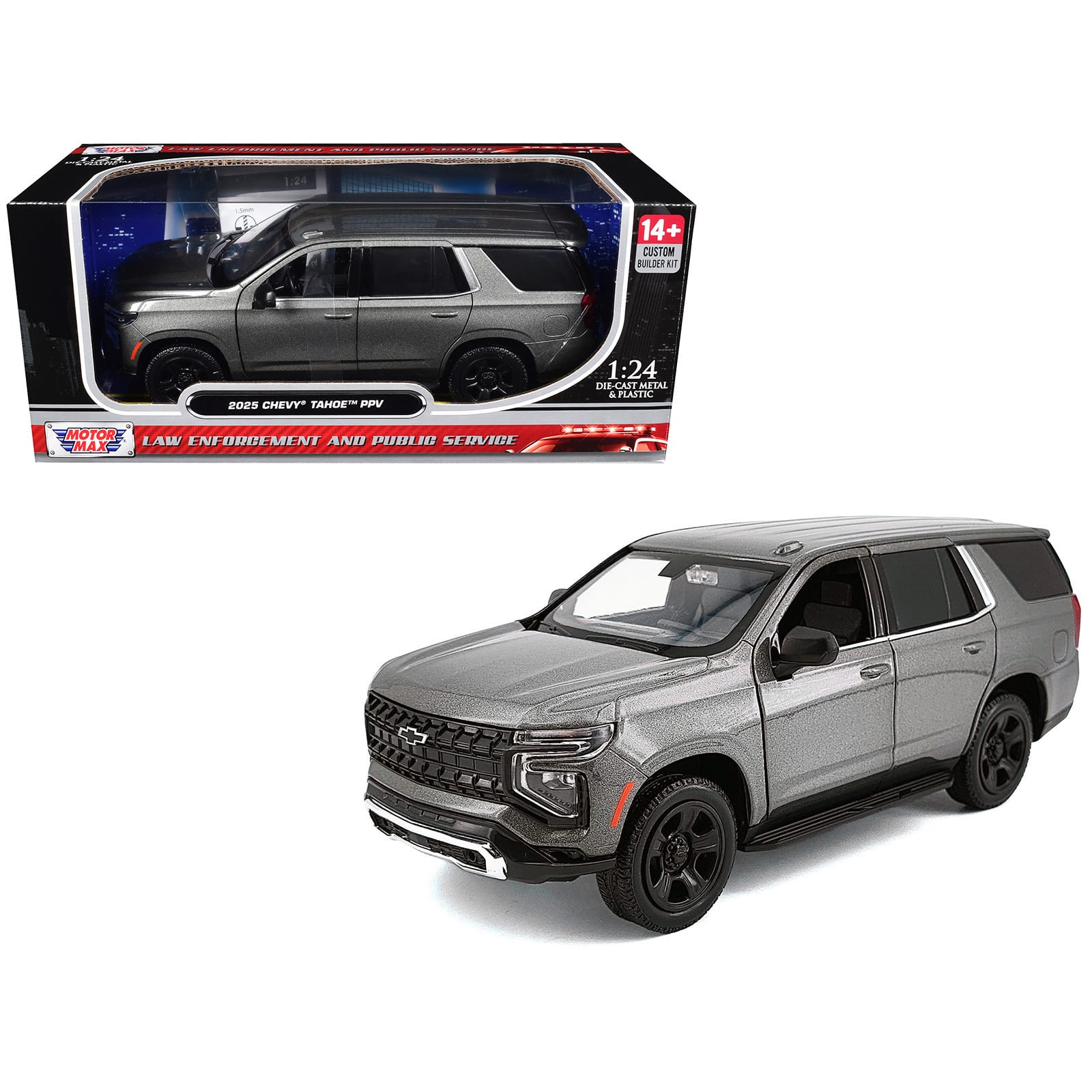 "2025 Chevrolet Tahoe PPV Dark Gray Metallic ""Custom Builder's Kit"" 1/24 Diecast Model Car by Motormax" price history on PriceWatchPro