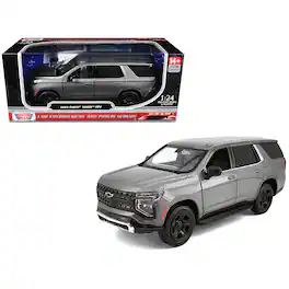 2025 Chevrolet Tahoe PPV Dark Gray Metallic "Custom Builder's Kit" 1/24 Diecast Model Car by Motormax