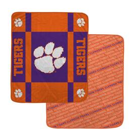 Pegasus - Clemson Tigers 60" x 70" Reverse Block Wordmark Double-Sided Ultra Cozy Blanket - Multicolor
