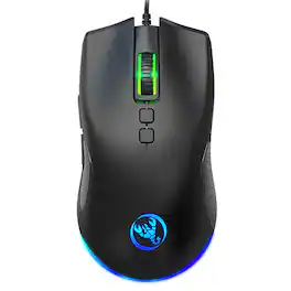 SKRAN - RGB Wired Gaming Mouse - 6400 DPI, 7 Programmable Keys,Easy-to-Use for Office, Gaming & Design - Wired - Black