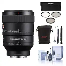 Bundle - FE 100mm f/2.8 STF GM OSS Lens for Sony E with Accessories Kit