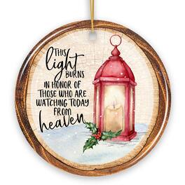 OrnamentallyYou - Vintage Lantern Memorial Heaven Quote Christmas Ornament This Light Burns in Honor Red Version 2 - Multi-colored