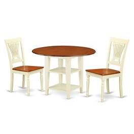 East West Furniture - Dining Room Set Buttermilk & Cherry - Brown