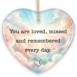 OrnamentallyYou - Loved Missed Remembered Every Day Ornament Heartfelt Christmas Remembrance Keepsake - Multi-colored