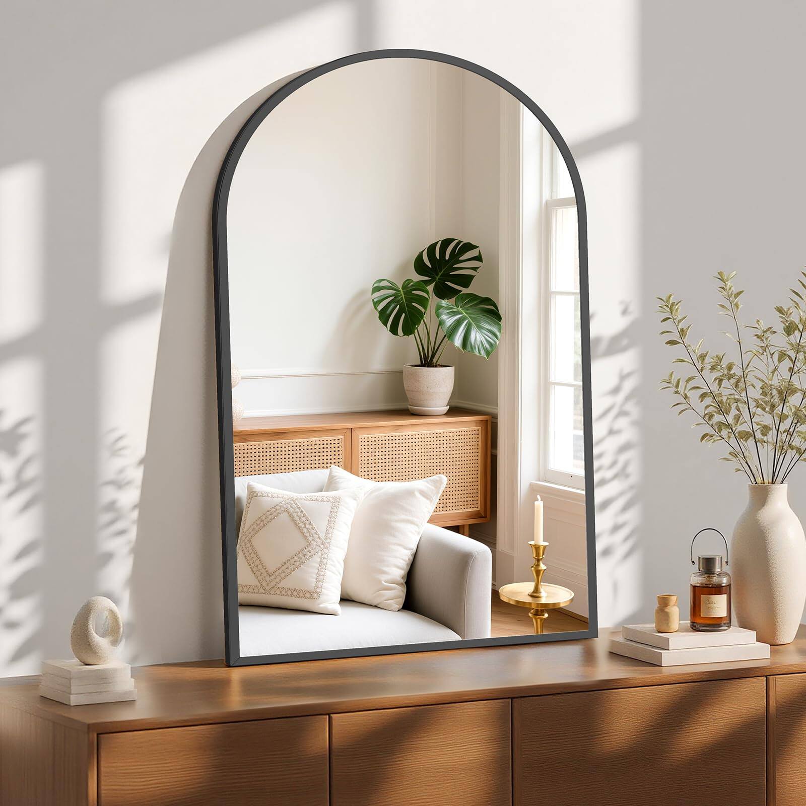 Black 39"L x 26"W Arched-top