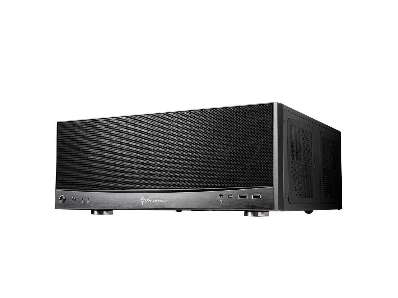 Left. SilverStone - Silverstone GD11 Ideal compact HTPC case with 240mm radiator support - Silver.
