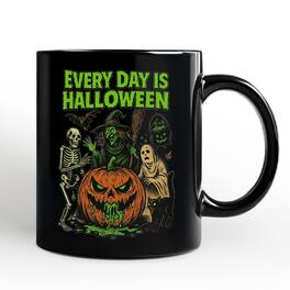 OrnamentallyYou - Every Day Is Halloween Mug, Funny Spooky Season Gift - Black