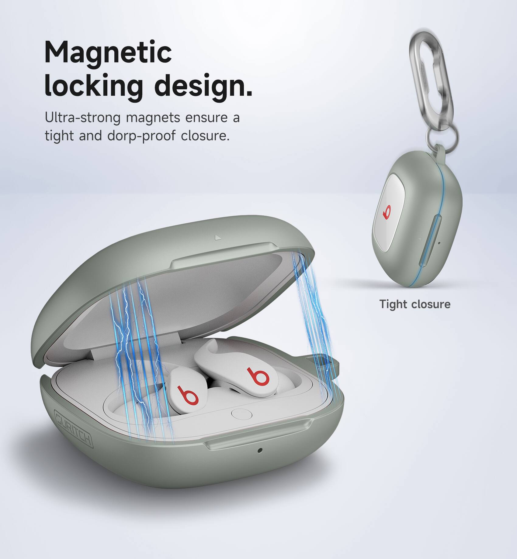 Magnetic locking design.  
Ultra-strong magnets ensure a tight and drop-proof closure.  
Tight closure