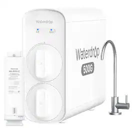Waterdrop - G5P500 Reverse Osmosis Water Filter, NSF/ANSI 372 Certified, 7 Stage Reverse Osmosis System, 500G RO Water Fil - White