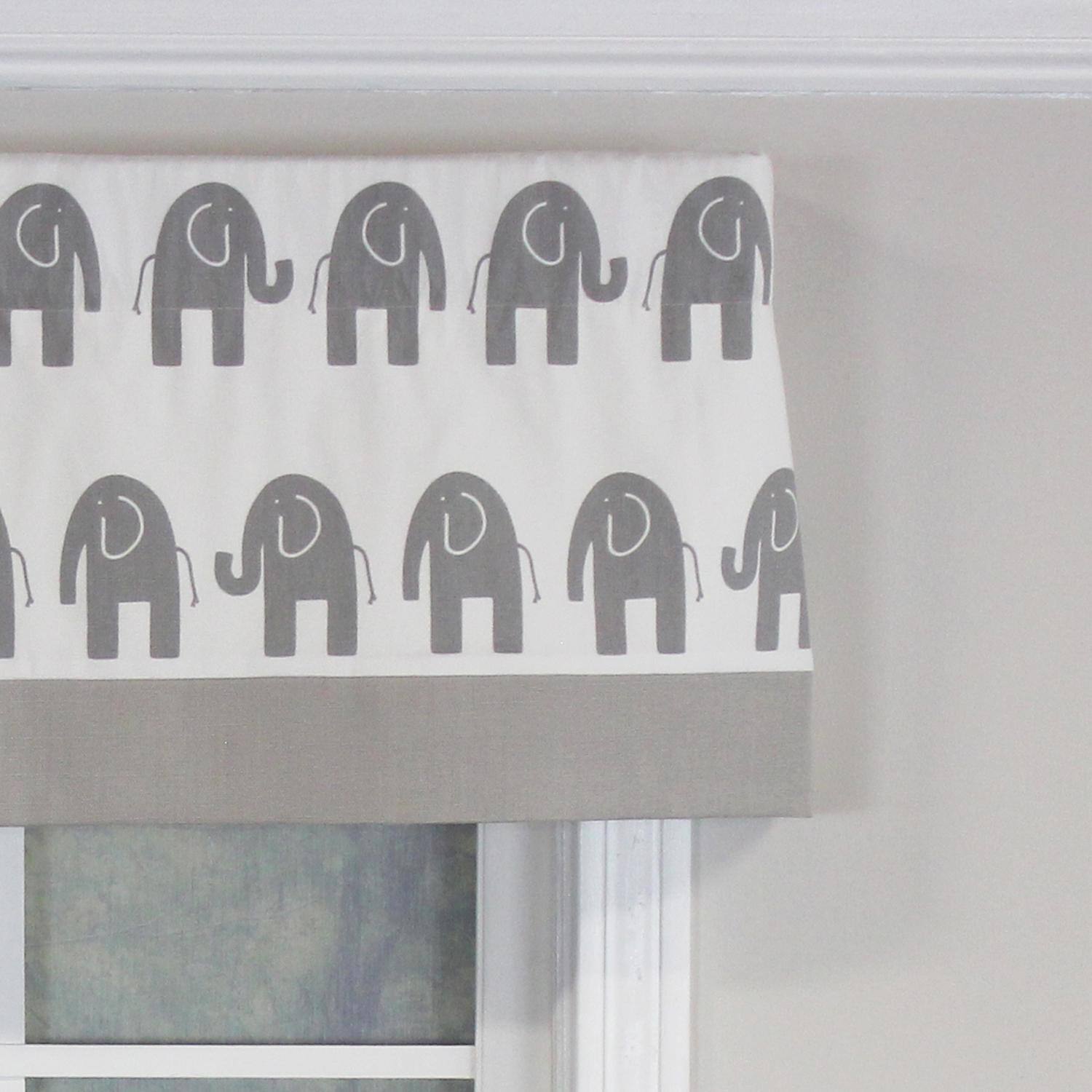Left. RLF Home - RLF Home Ele Banded 100% Cotton with Fully Lined 3" Rod Pocket Valnance for Windows 50" x 15" Gray - Gray.