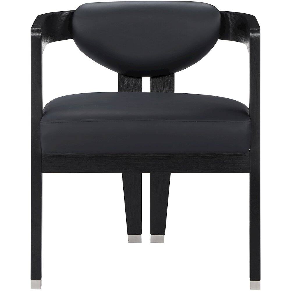 Alt View 2. Meridian Furniture - Carlyle Black Vegan Leather Dining Chair - Black.