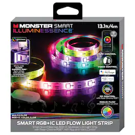 Monster - Smart 13.1ft Sound Reactive Multi-Color Color Flow Effect Light Strip with App Control - Multicolor