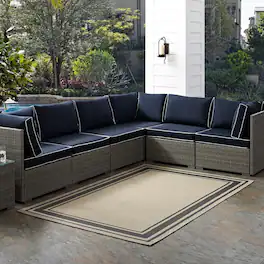 Modway - Rim Solid Border Indoor and Outdoor Area Rug - Gray and Beige