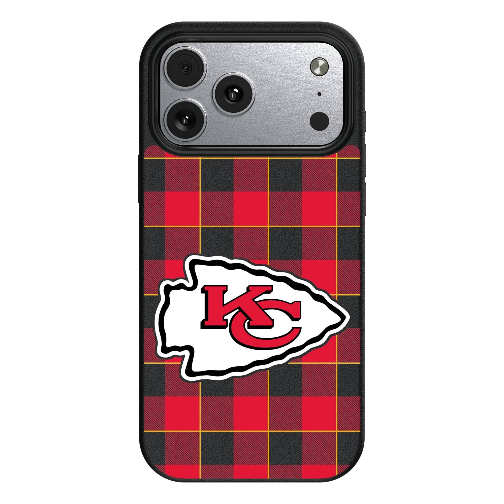 Keyscaper - NFL - Kansas City Chiefs Plaid Magnetic Bump iPhone Case - 17 - Black price history on PriceWatchPro