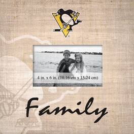 Fan Creations - Pittsburgh Penguins 10'' x 10'' Burlap Pattern Frame - Multicolor