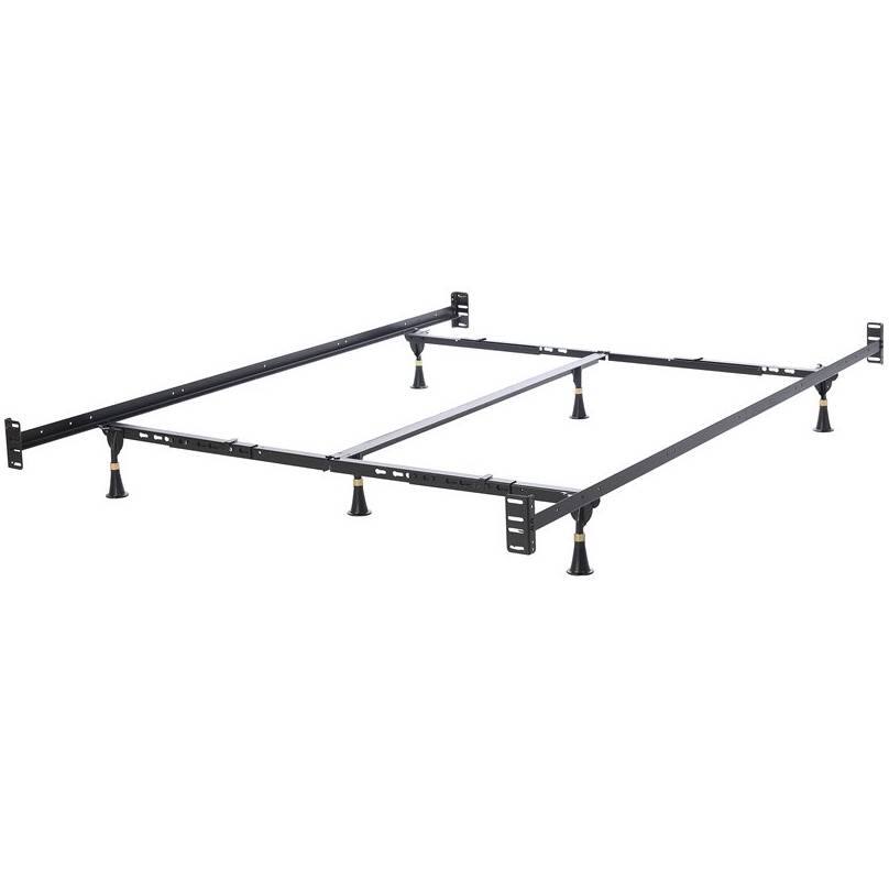 Hivvago - California King Heavy Duty Metal Bed Frame with Headboard Footboard Brackets - Black