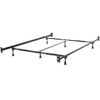 Front. Hivvago - Hivvago California King Heavy Duty Metal Bed Frame with Headboard Footboard Brackets - Black.