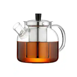 PARKER SLATER - Glass Teapot With Removable Infuser Stovetop Safe Large Tea Pot Blooming And Loose Leaf Hand Crafted Kettle Fo - 800ML