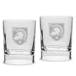 Jardine - Army Black Knights 2-Piece 11.75oz. Square Double Old Fashioned Glass Set - Multicolor