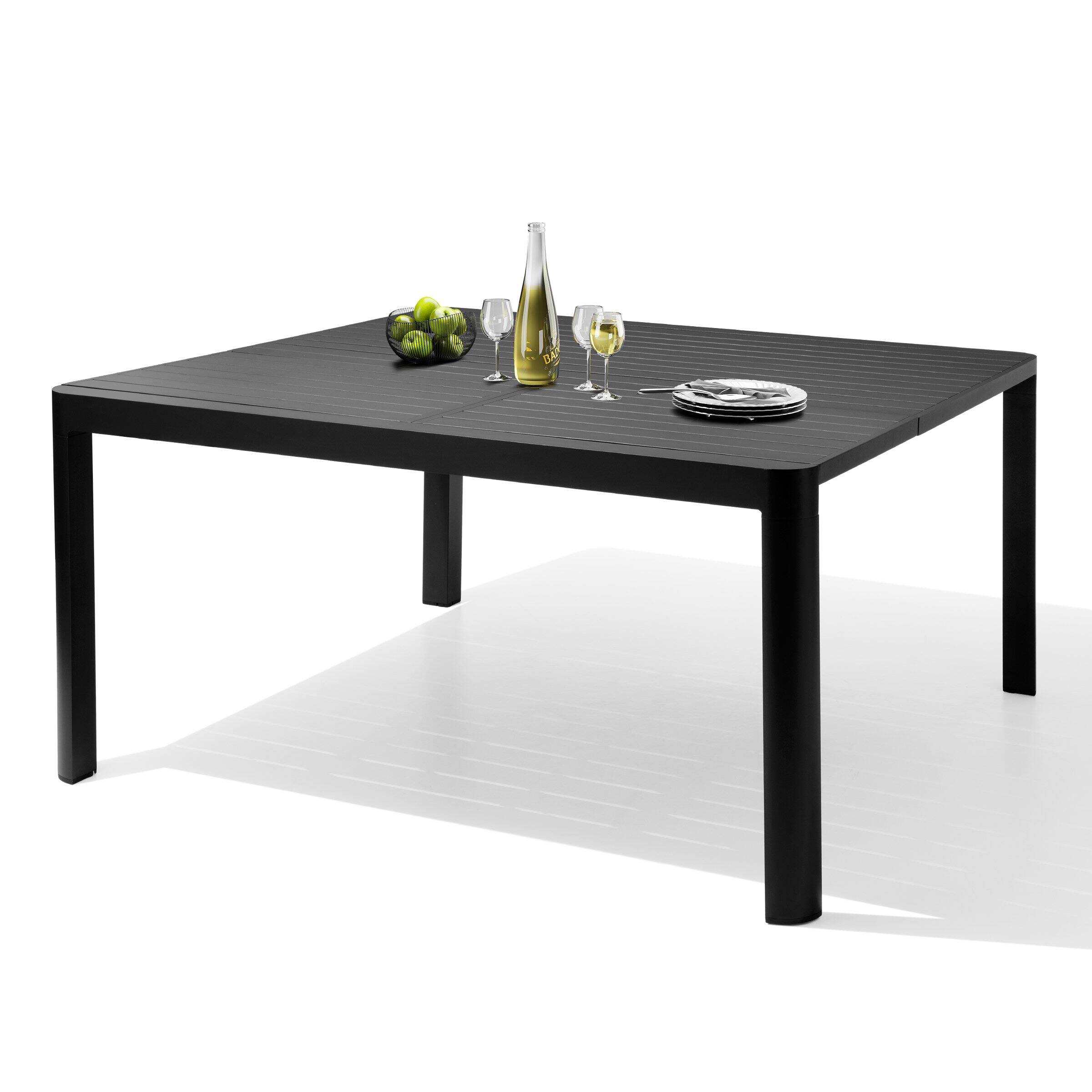 Angle. Crestlive Products - Crestlive Products Patio Dinning Table Square Extendable Outdoor Dining Table - Gray.