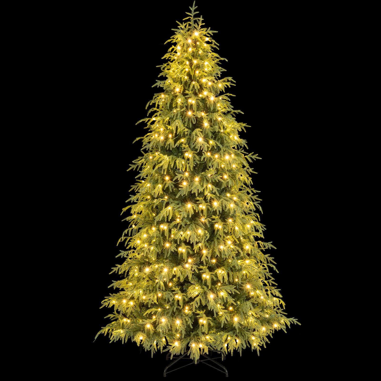 Alt View 4. Gymax - Gymax 8 FT Artificial Christmas Tree w/1470 Branch Tips 470 Warm White LED Lights - Green.