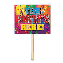 Beistle - The Party's Here! Yard Sign - Multicolor
