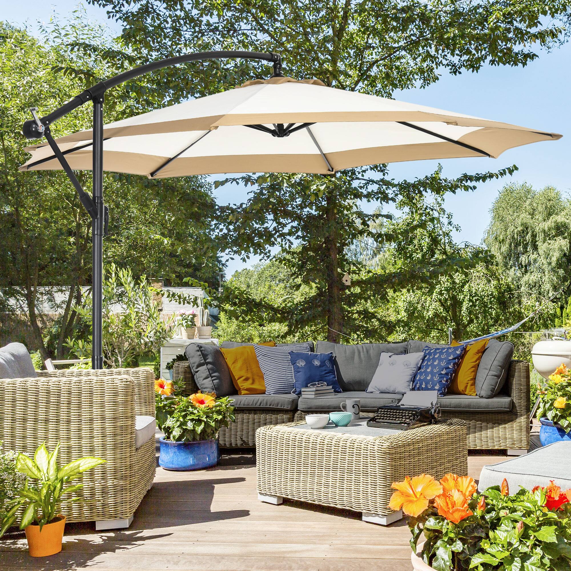 52 patio umbrellas for sale Yaheetech Double-Sided Rectangle Outdoor Market Umbrellas  yaheetech.shop