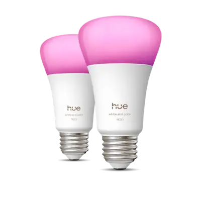PHILIPS - Philips Hue A19 ホワイトアンドカラー スマートライトバルブ 2個 Philips Hue A19 Bluetooth 75W Smart LED Bulb (2 Pack) White