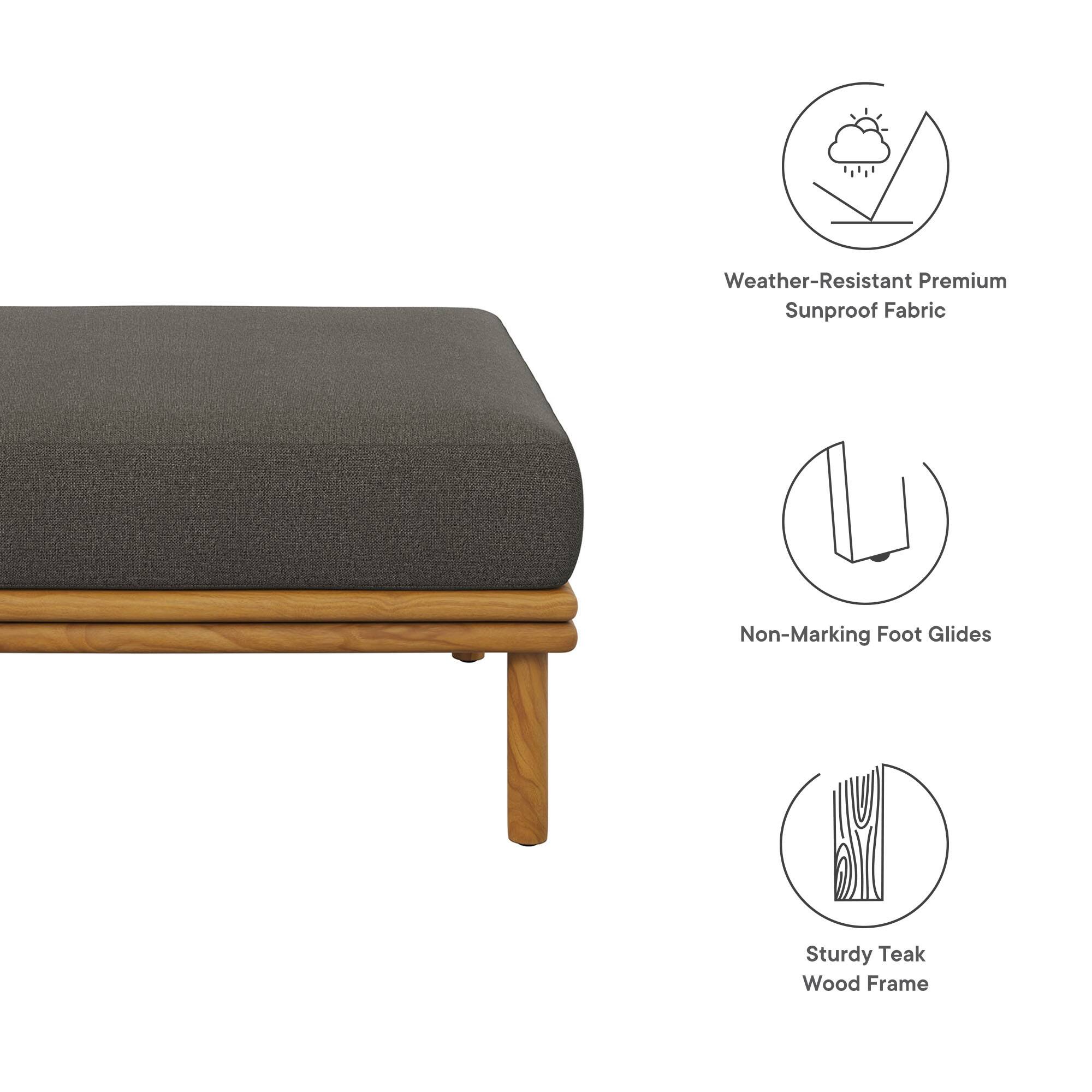 - Weather-Resistant Premium Sunproof Fabric
- Non-Marking Foot Glides
- Sturdy Teak Wood Frame