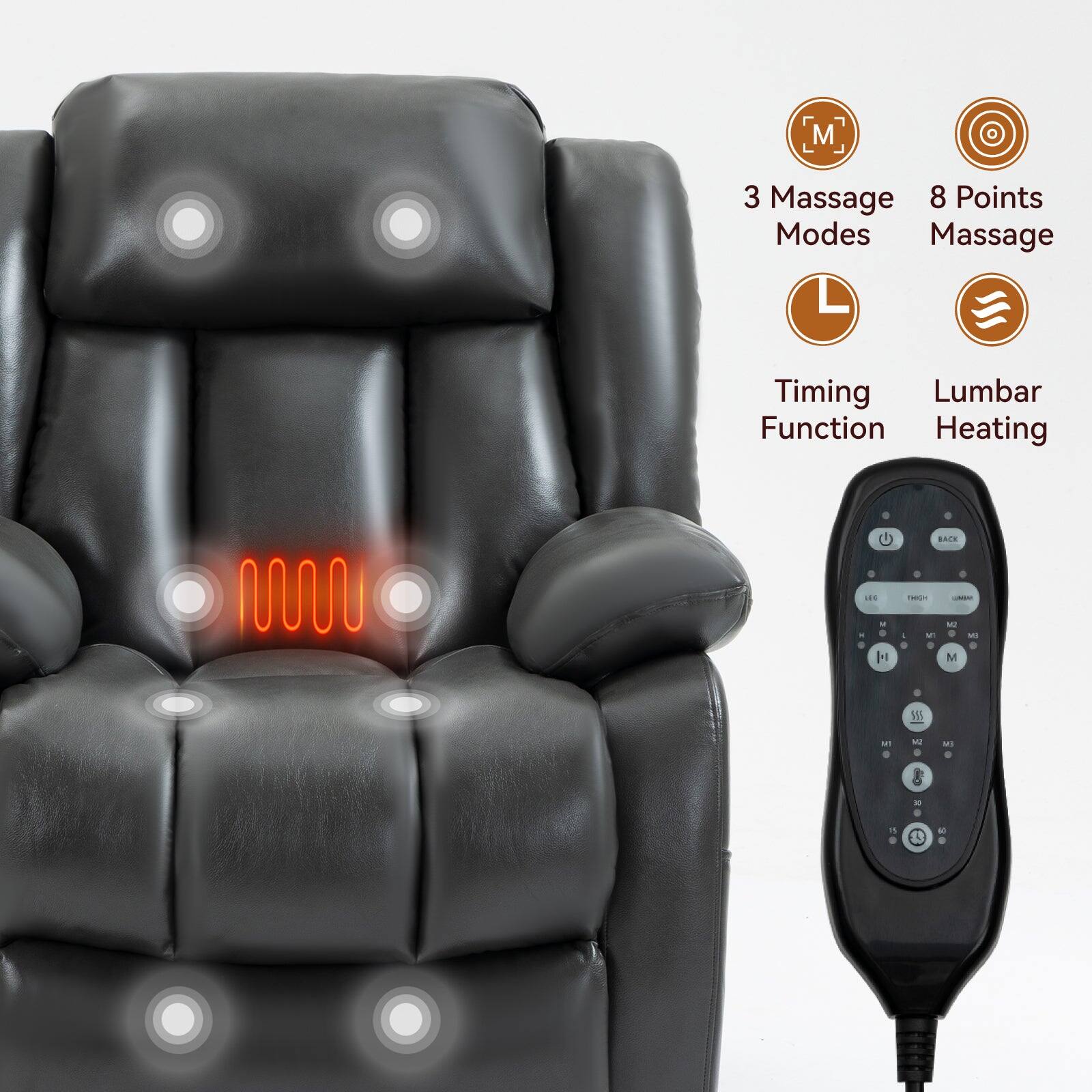 3 Massage Modes  
8 Points Massage  
Timing Function  
Lumbar Heating