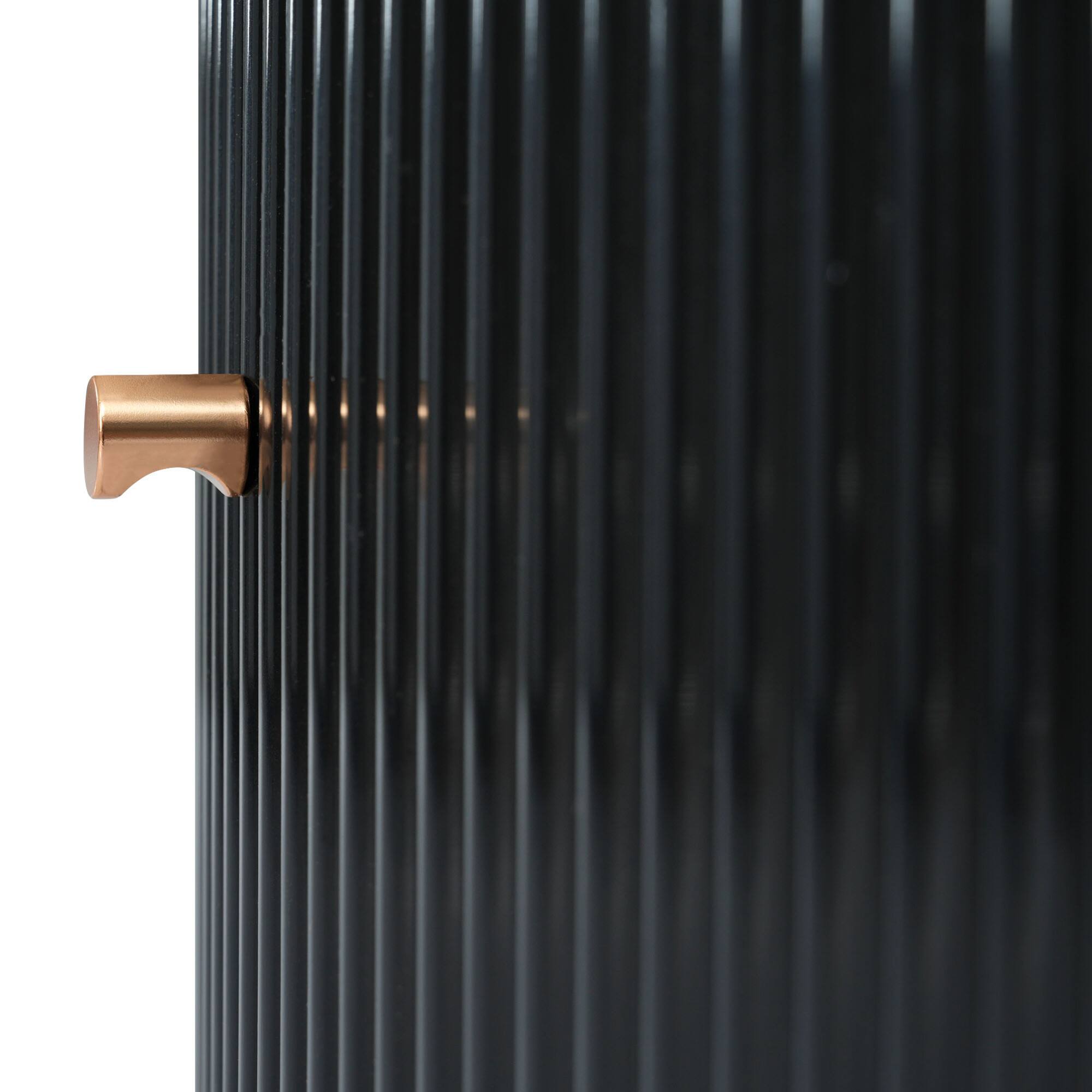 Alt View 9. GOODSILO - Contemporary Round Coffee Table with Dual Large Drawers for Enhanced Living Room Storage and Style - Black.