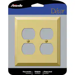AMERELLE - Century Polished 2 gang Stamped Steel Duplex Wall Plate 1 pk - Brass