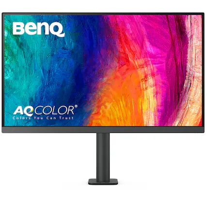 Front. BenQ - AQCOLOR PD2705UA Designer 27" IPS LED 4K UHD Monitor with HDR10 and Ergo Stand (HDMI/DP/USB-C 65W/USB Type B) - Gray.