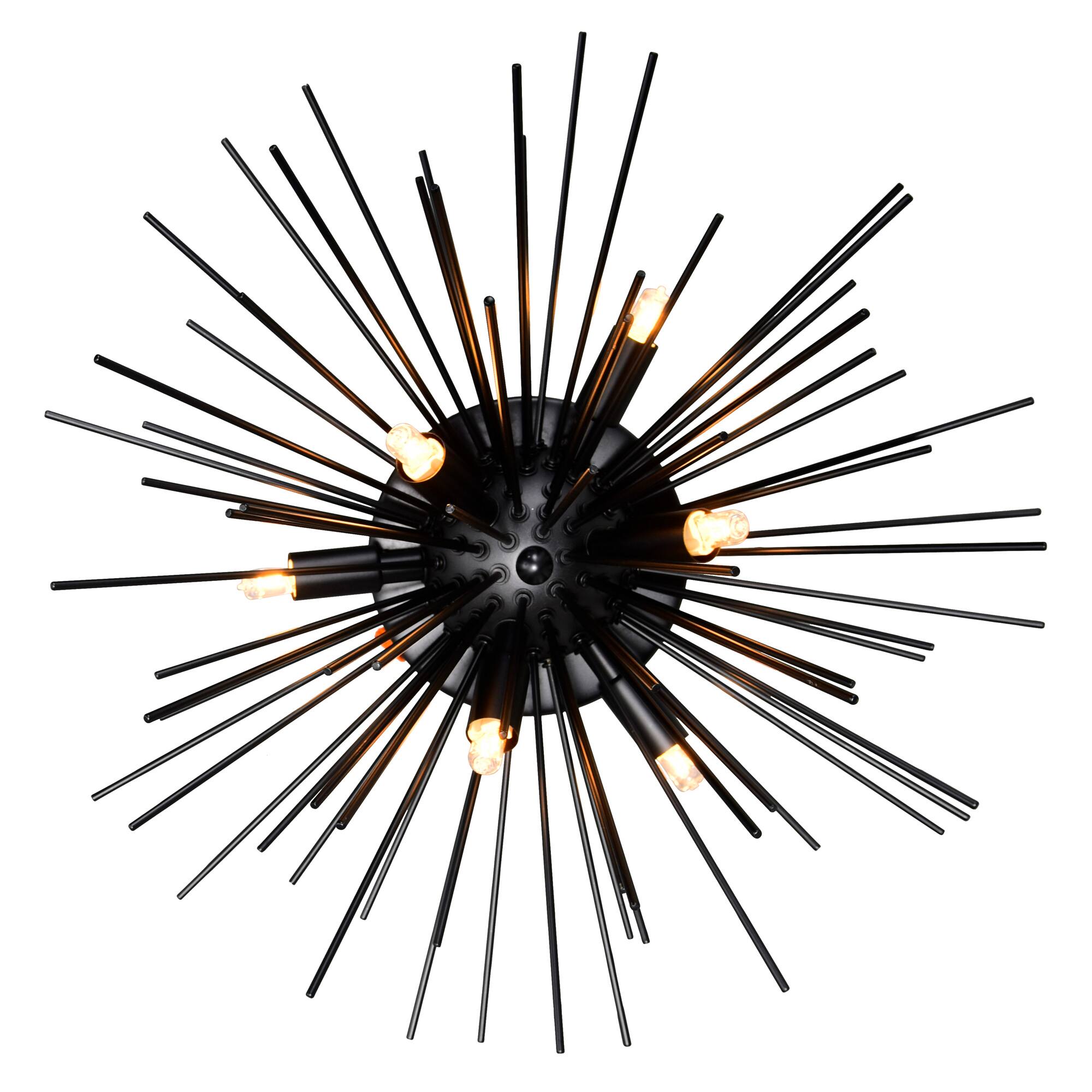 Left. CWI Lighting - Savannah 6 Light Flush Mount With Black Finish - Black.