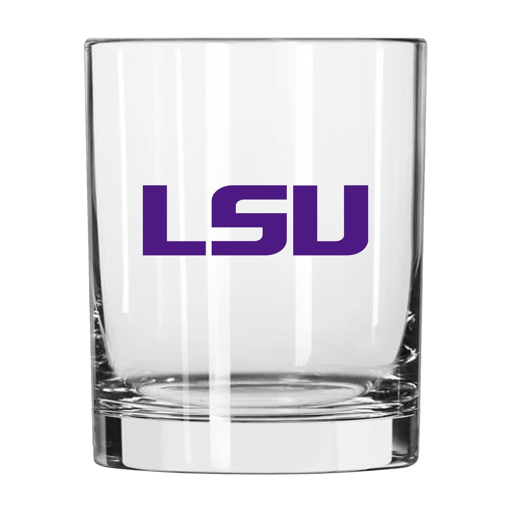 Front. Logo Brands - LSU Tigers 14oz. Game Day Rocks Glass - Multicolor.