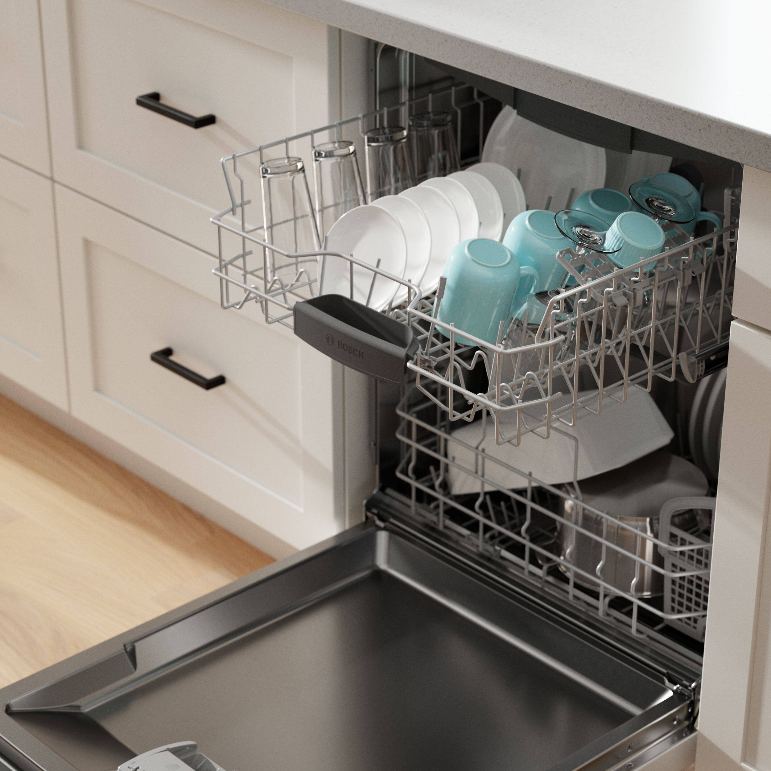 Alt View 12. Bosch - 300 Series 24" Top Control Smart Built-In Stainless Steel Tub Dishwasher with 3rd Rack, 46 dBA - White.