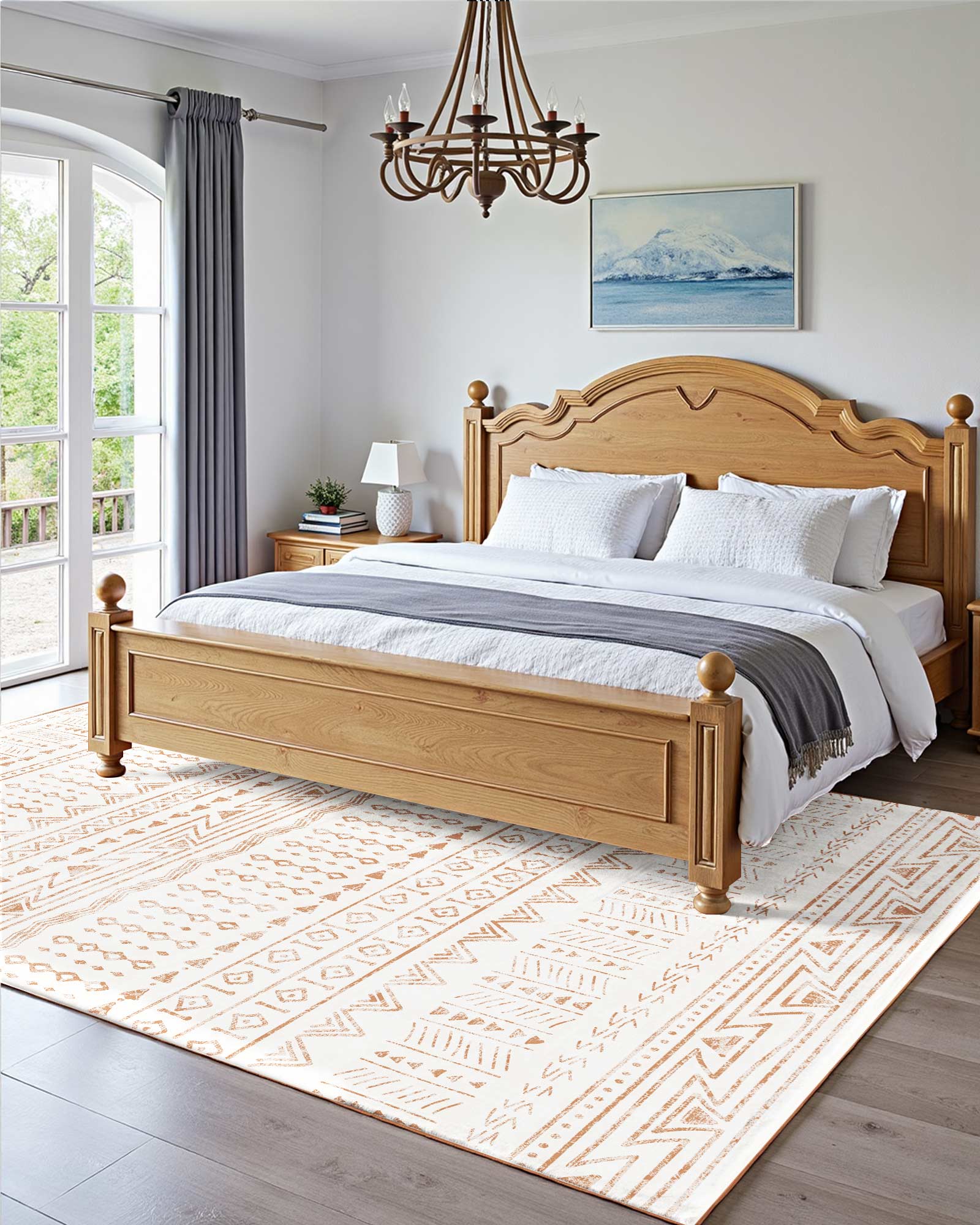 Back. VEVOR - Area Rug, 5 x 7 ft Large Washable Rug, Non-Slip and Tear-Resistant Soft Carpet, Pet & Child Friendly Modern Area Rugs - Beige.