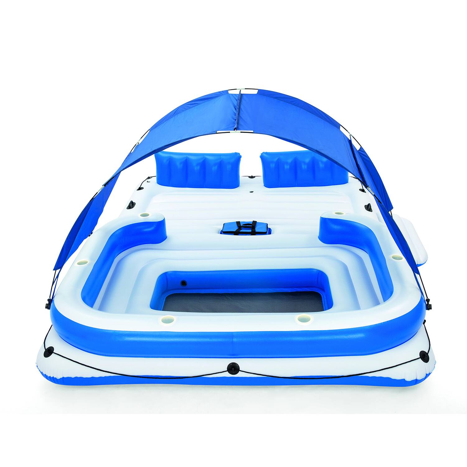 Left. Bestway - 6-Person Floating Island Pool Lake Raft Lounge - Blue.